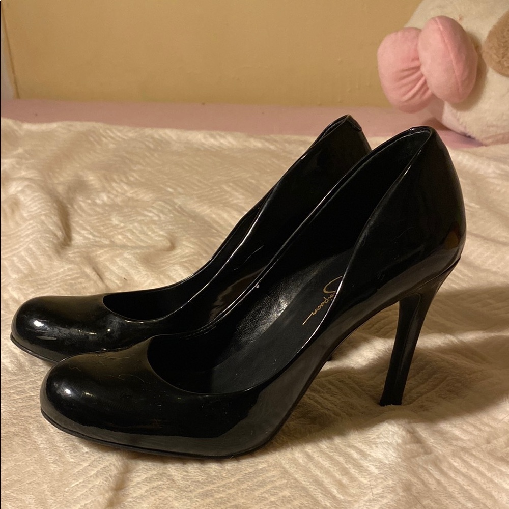 Jessica Simpson Black Patent Leather Heels